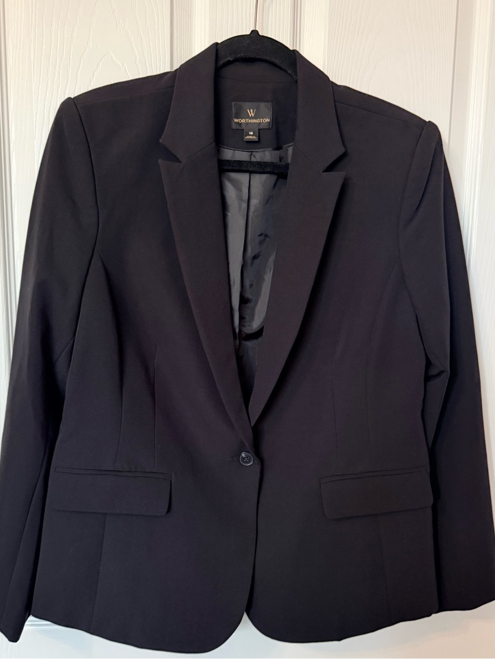 Worthington Black Single-Button Notch Lapel Blazer
